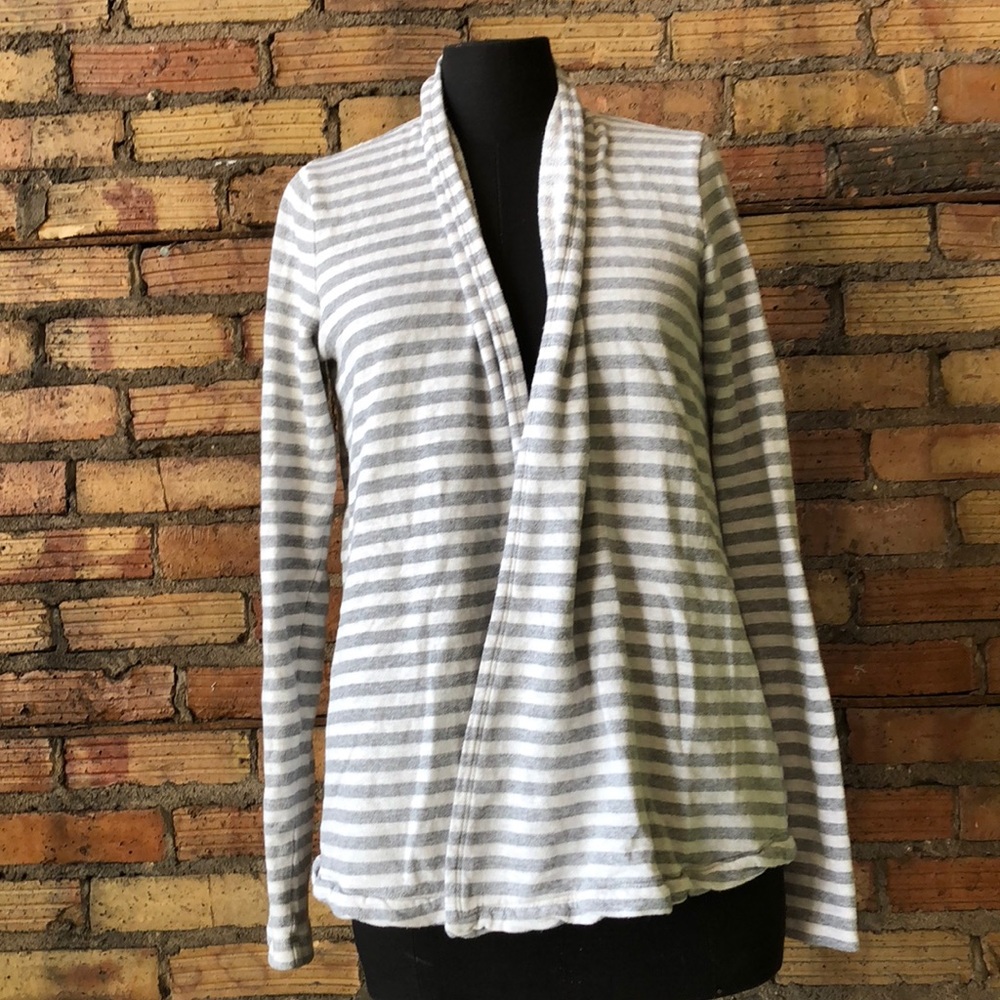 Theory Nordstrom Striped Open Front Sweatshirt - image 3